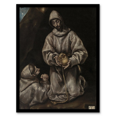 B&Q -  St Francis Brother Leo Meditating On Death El Greco Framed Wall Art Print A3