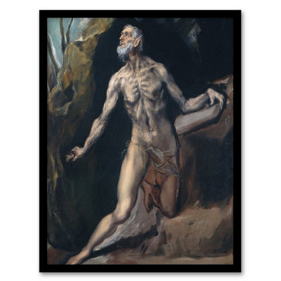 Artery8 Saint Jerome Penitent Hermit Portrait El Greco Framed Wall Art Print A3 from B&Q