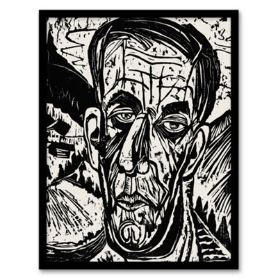 B&Q -  Head Of Van De Velde Ernst Ludwig Kirchner Framed Wall Art Print A3