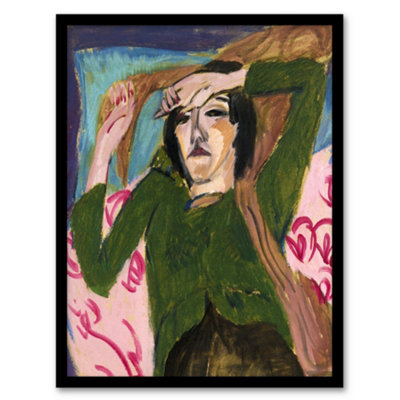 B&Q -  Woman In The Green Blouse Kirchner Framed Wall Art Print A3