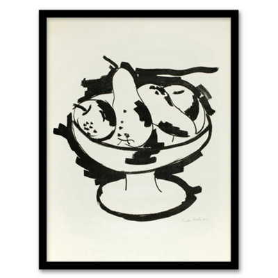 Artery8 Bowl Of Fruit Still Life Sketch Hartley Framed Wall Art Print A3 from B&Q