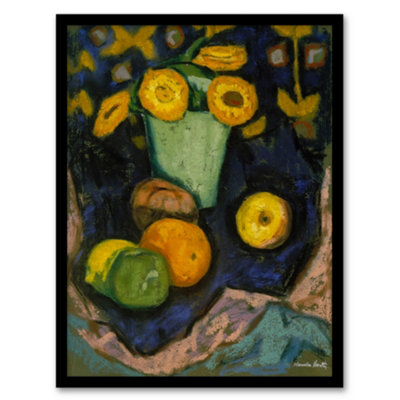 Artery8 Still Life With Flowers And Fruit Hartley Framed Wall Art Print A3