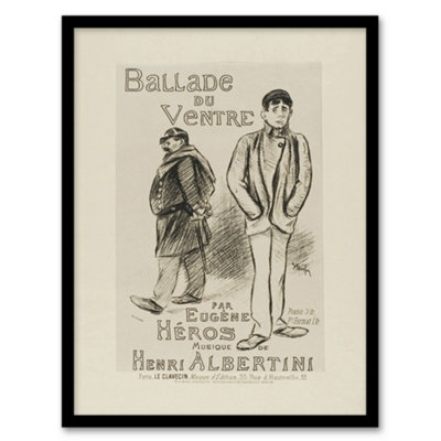 Artery8 Ballade Du Ventre Theatre Poster Steinlen Framed Wall Art Print A3 from B&Q