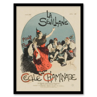 Artery8 Overture Cover For Woman From Seville Steinlen Framed Wall Art Print A3 from B&Q