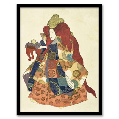 Artery8 Sea God Riujin Japanese Kabuki Actor Kuniyoshi Framed Wall Art Print A3 from B&Q