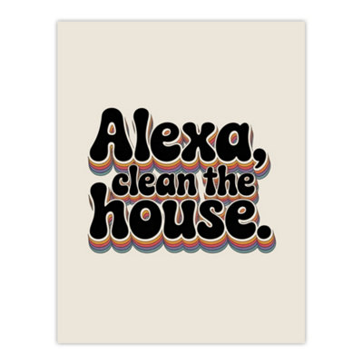 Artery8 Assistant Clean The House Funky Retro Typography Wall Art Print 12X16" from B&Q