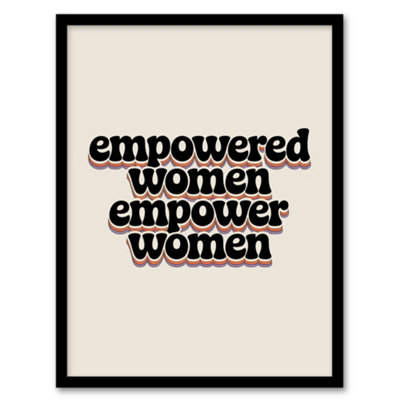 Artery8 Empowered Women Empower Bold Retro Typography Framed Wall Art Print 12X16" from B&Q