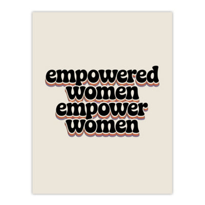 Artery8 Empowered Women Empower Bold Retro Typography Wall Art Print 12X16" from B&Q