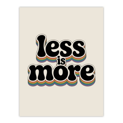 Artery8 Less Is More Retro Rainbow Font Typography Wall Art Print 12X16" from B&Q