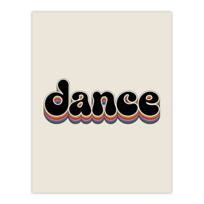 Artery8 Dance Funky Rainbow Retro Font Typography Word Wall Art Print 12X16" from B&Q