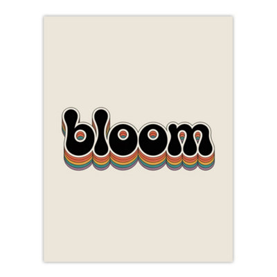 Artery8 Bloom Vibrant Retro Rainbow Font Typography Wall Art Print 12X16" from B&Q
