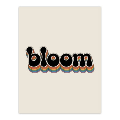 Artery8 Bloom Colourful Retro Rainbow Font Typography Wall Art Print 12X16" from B&Q