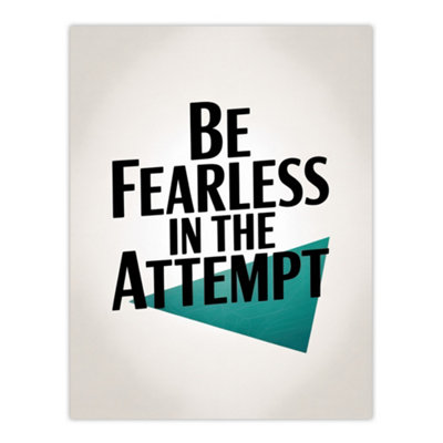 Artery8 Be Fearless In The Attempt Midcentury Typography Wall Art Print 12X16" from B&Q