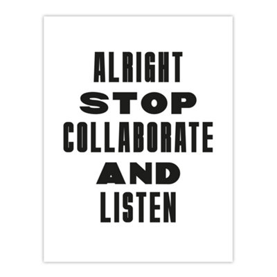 Artery8 Alright Stop Collaborate Listen Fun Bright Bold Wall Art Print 12X16" from B&Q