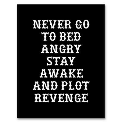 Artery8 Never Go To Bed Angry Plot Revenge Funny Advice Framed Wall Art Print 12X16" from B&Q