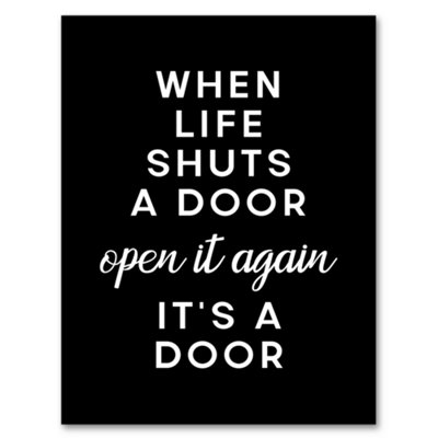 Artery8 When Life Shuts A Door Open It Funny Cheeky Framed Wall Art Print 12X16" from B&Q