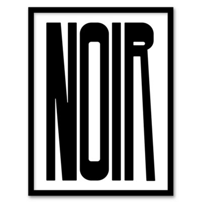 Artery8 Noir Word Modern Bold Graphic Minimalism Framed Wall Art Print 12X16" from B&Q