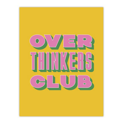 Artery8 Overthinkers Club Mustard Yellow Pink Retro Wall Art Print 12X16" from B&Q