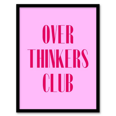 Artery8 Overthinkers Club Simple Modern Pink Framed Wall Art Print 12X16" from B&Q