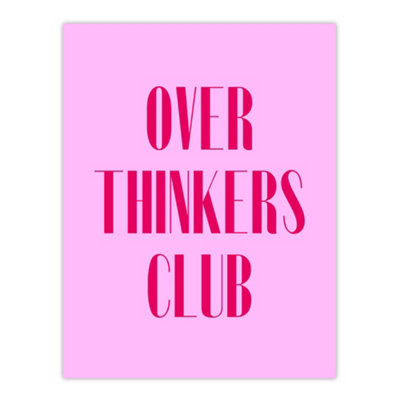 Artery8 Overthinkers Club Simple Modern Pink Wall Art Print 12X16" from B&Q