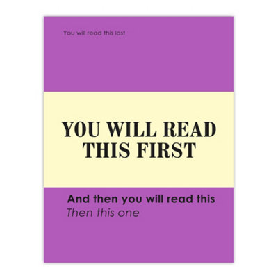 Artery8 You Will Read This First Purple Simple Modern Wall Art Print 12X16" from B&Q
