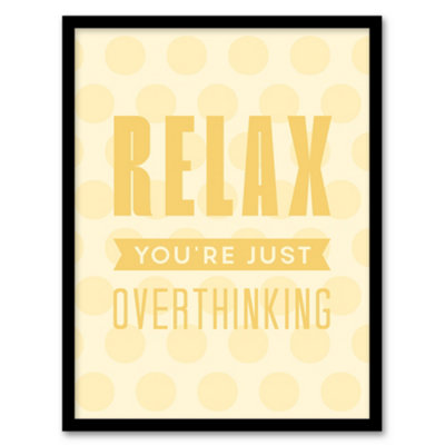 Artery8 Relax You Are Just Overthinking Pastel Polka Dot Framed Wall Art Print 12X16" from B&Q