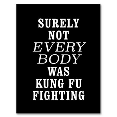 Artery8 Surely Not Everybody Kung Fu Fighting Funny Framed Wall Art Print 12X16" from B&Q