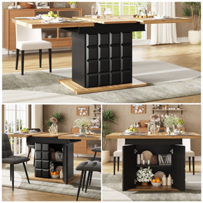 Btm Telescopic Dining Table 110140X80Cm Foldable Extendable Kitchen Table With Checked Pattern from B&Q