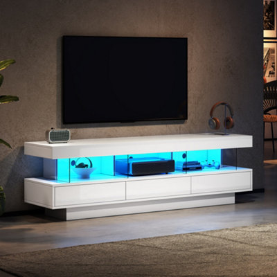 Btm High Gloss Led Tv Stand Cabinet 160Cm With Three Drawers And Open Storage For Bedroom Living Room from B&Q