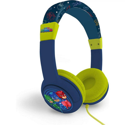 B&Q Blue/Green Pj Masks Childrens/Kids Icon On-Ear Headphones Navy (One ) 0.9M