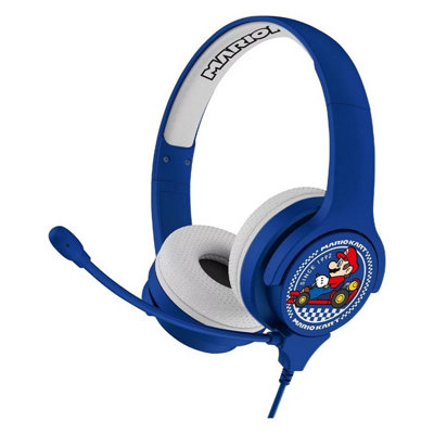  - Mario Kart Childrens/kids Interactive Headphones Blue/white (One Size)