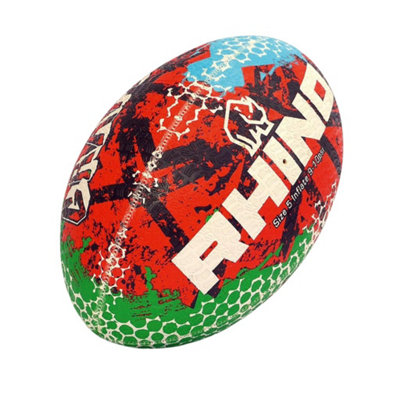 Rhino Unisex Red Graffiti Rugby Ball In - Image 3