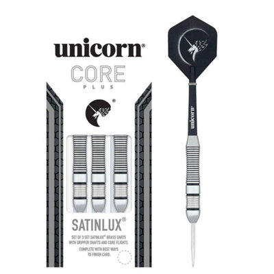 Unicorn (22G, Silver/Black) Core Plus Satinlux Darts (Pack Of 3) - Image 3