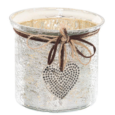Hill Interiors Silver Mercury Effect Candle Holder (11Cm X 10Cm X 10Cm) 11Cm