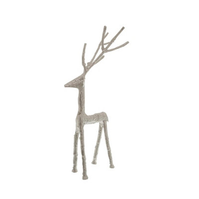 B&Q -  Standing Stag Christmas Ornament Silver (56Cm X 16Cm X 30Cm)