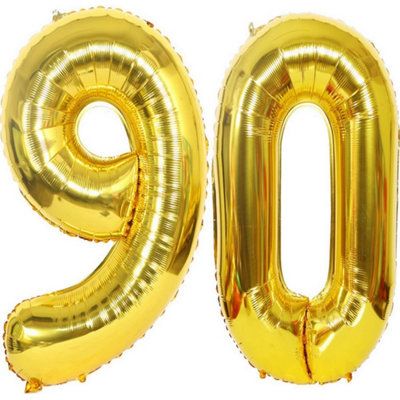 Creative Party 90 Ribbon Foil Balloon Gold (One Size) from B&Q