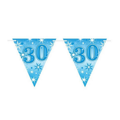 Qualatex Sparkle 30Th Birthday Bunting Blue (One Size) from B&Q