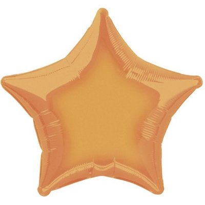Unique Party Helium Star Foil Balloon Orange (One Size) from B&Q