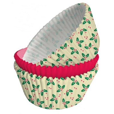 Creative Converting Holly Muffin And Cupcake Cases (Pack Of 75) White/red (One Size) from B&Q