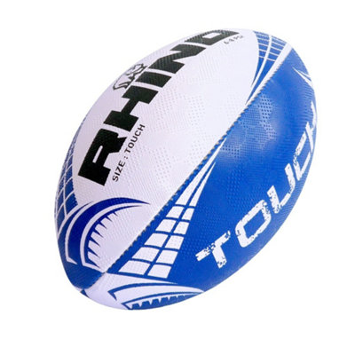 Rhino Touch Rugby Ball - White/Blue/Black - Image 3