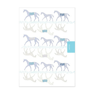 Deckled Edge Moody Mare Notebook White/grey/blue (A6) from B&Q