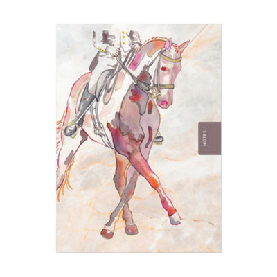 Deckled Edge Dressage Horse Notebook Brown/beige/grey (A6) from B&Q