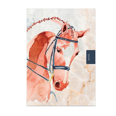 Deckled Edge Competition Horse Notebook Brown/beige (A6) from B&Q