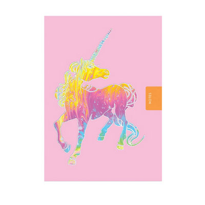 Deckled Edge Mythical Unicorn Notebook Pink/purple/yellow (A6) from B&Q