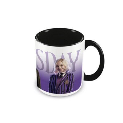 Wednesday Nevermore Students Inner Two Tone Mug White/purple/black (One Size) from B&Q