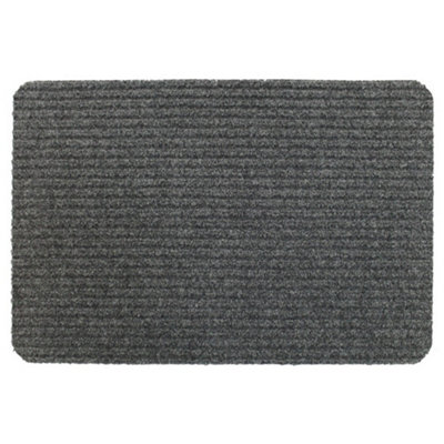 Groundsman Basic Ribbed Door Mat Light Grey (50Cm X 80Cm) from B&Q