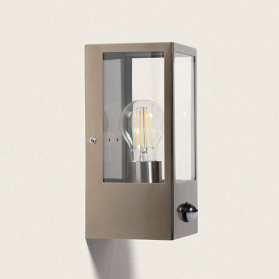 Edit Haworth Half Lantern Outdoor Wall Light With Pir Sensor Silver from B&Q