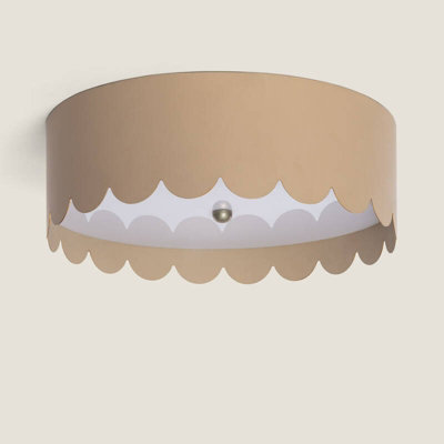 Edit Penelope Scalloped Flush Ceiling Light Beige from B&Q