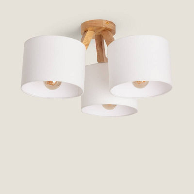 Edit Cedar Semi-Flush Ceiling Light White from B&Q