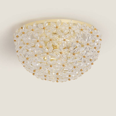 Edit Posie Flush Ceiling Light Gold from B&Q